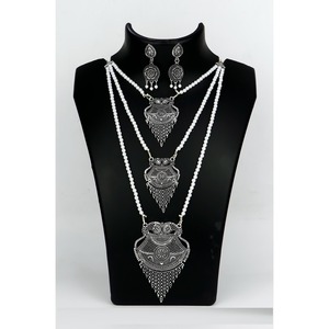 New Designer Silver Plated Pendant Necklace Artificial fashionable Women Jewelry Luxury Ornaments Traditional Oxodise jewellery - Product Image 2