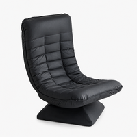 Fauteuil lounge pivotant à 360° en cuir, design japonais moderne, pour salle à manger, salon, chambre, coin lecture