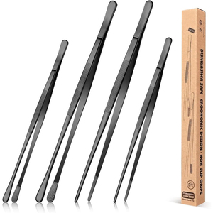 Juego de 4 Pinzas de Acero Inoxidable Aptas para Lavavajillas con Agarre Antideslizante, Utensilios de Cocina para Asar, Servir y Emplatar - Product Image 3