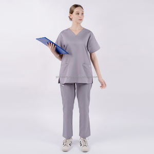 Scrubs hospitaliers de haute qualité fabriqués au Vietnam Haut de gommage d'allaitement imprimé OEM avec spandex uniforme en soie extensible à usage médical en gros - Product Image 1