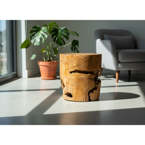 ARTERRA Luxury Rustic Charm Natural Beauty Sturdy Functionality Round <b>Stool</b> For Hotel Apartment Warehouse Living Spaces Solid Wo - Product Image 6