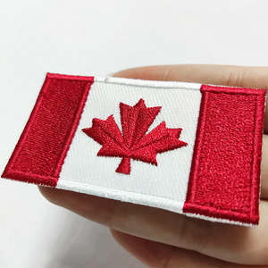 Parche Bordado 3D Termoadhesivo Personalizado de Fábrica de Alta Calidad con Bandera de Canadá y Varios Países para Ropa - Product Image 1