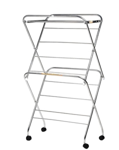 Nuevo diseño de tendedero de ropa de acero inoxidable con ruedas, plegable, portátil para interiores, con opciones de personalización. - Product Image 1