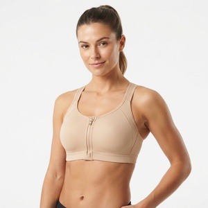 Soutien-gorge de sport OEM en gros avec fermeture éclair frontale, maintien extrême, pour l'entraînement et le fitness, avec bretelles réglables et dos en maille respirante - Product Image 4