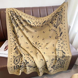 90*90cm Paisley Printed <b>Square</b> <b>Scarf</b> For Women Silk <b>Scarves</b> Bandanas Luxury Large Shawl Beach Wraps Elegant Hijab - Product Image 3