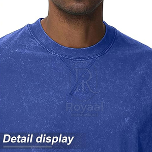 T-shirt pour homme imprimé sur mesure, fabriqué en usine, tendance, effet délavé, 100 % coton, léger, coupe ample - Product Image 6