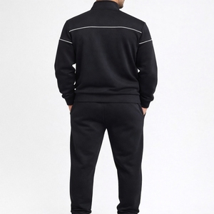 Men Black Athletic <b>Tracksuit</b> Premium Sportswear Modern Activewear Comfortable Daily Wear Winter Relaxed Fit <b>Tracksuit</b> - Product Image 2