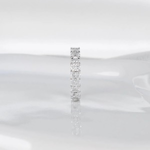 4.20ct Radiant Lab Grown Diamond Eternity Band Full <b>Circle</b> Wedding <b>Ring</b> Stackable Gold Anniversary Gift for Bridal Jewelry - Product Image 3