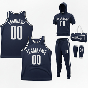 OEM Custom Athletic Basketball Tank <b>Top</b>/Jersey Dark <b>Navy</b> Blue Mesh Fabric Adult Men Training Sportswear Team Uniform - Product Image 5