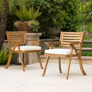 Set di 2 Sedie da Pranzo in Legno KD Hermosa per Uso Esterno in Giardino - Product Image 1