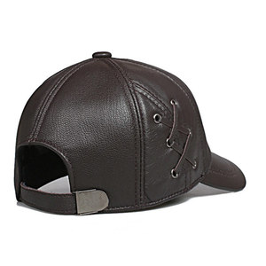 High Quality New Design Custom Made Genuine Leather <b>Baseball</b> <b>Caps</b> Competitive Price Adult Size Breathable Waterproof Adjustable - Product Image 4