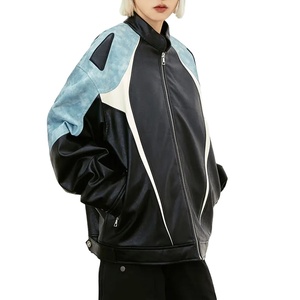 Chaqueta de Motociclista Nueva OEM, Gruesa, Estilo Vintage, con Parches de Cuero PU, Fabricada por Triotake Industry - Product Image 3