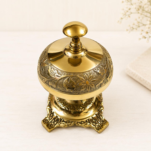 Campana de Mesa de Latón para Recepción, Hotel, Spa, Restaurante y Decoración del Hogar, Campana de Servicio Vintage para Escritorio, Oficina y Mostrador - Product Image 6