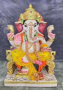 Makrana Marble Lord Ganesh Sitting Statue - Product Image 6