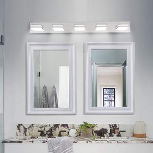 Modern Chrome LED Bathroom Vanity <b>Light</b> Sleek Minimalist 5-<b>Lights</b> <b>Wall</b> <b>Sconce</b> Energy-Efficient Easy Install - Product Image 1