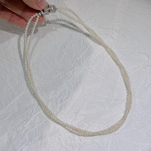 Collar de Perlas Naturales Clásico Retro para Mujer, Cadena de Plata 925 de Doble Hilo, Estilo 3-4 Estrellas - Product Image 2