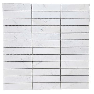 Mosaïque de marbre blanc laiteux à motif chevrons, polie, épaisseur 8 mm, moderne, pour murs intérieurs, salle de bain, résistante à l'eau, écologique - Product Image 6