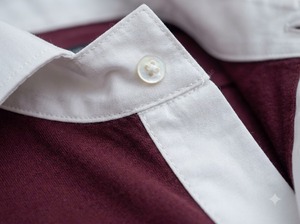 Red Star Unisex <b>Navy</b> Sweater with White Collar Shirt and Dark Blazer for Formal Wear - Product Image 6