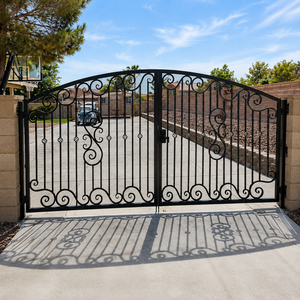 Custom Wrought Iron Main Gate for Luxury Villa, Decorative Driveway Entrance Gate with Heavy Duty Steel and Powder Coated Finish - Product Image 3