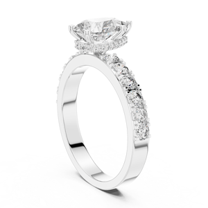 Anillo de compromiso Halo con moissanita - Product Image 3