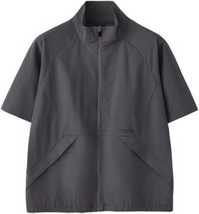 Chaqueta corta con cremallera para hombre, de nailon, cortavientos, ligera, para deportes al aire libre. - Product Image 1