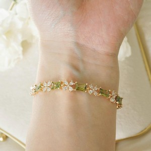 Bracelet en pierre précieuse péridot naturelle, argent sterling 925, plaqué or rose 14 carats, cadeau pierre de naissance d'août - Product Image 4
