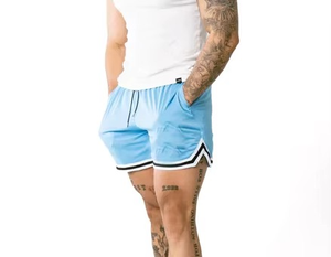 Custom Eco-Friendly Solid Front <b>Mens</b> Mesh Shorts Polyester Summer Fitness Mid Waist Breathable Quick Dry Plus Size - Product Image 2