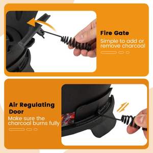 Portable Outdoor Charcoal <b>Hibachi</b> <b>Grill</b> with <b>Grill</b> Grate for Camping - Product Image 6