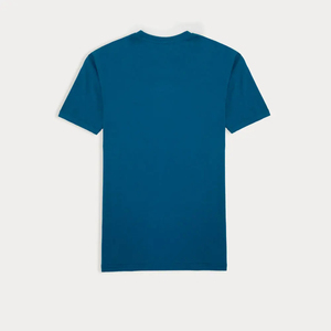 Camiseta de Punto de Manga Corta con Cuello Redondo Azul Sólido para Hombre, Corte Regular, Estilo Casual - Product Image 1