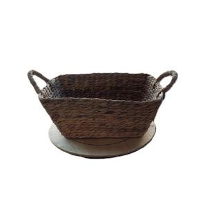 Premium Handcrafted Eco-Friendly Sustainable Modern <b>Rectangular</b> <b>Storage</b> <b>Basket</b> 100% Natural Water Hyacinth Twisted Handles Made - Product Image 2
