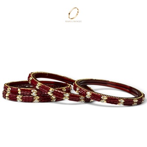 Premium Selling Kashmiri Borosilicate <b>Red</b> Glass <b>Bracelet</b> Jewelry Decorative Gold Plated Crystal for Women at Wholesale Price - Product Image 3