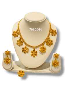 AWAIS HOUSE Ensemble de collier pour femmes africaines, pour fiançailles et mariages, en laiton plaqué or 6 grammes, style Hiphop, avec diamants sertis griffe infini - Product Image 6