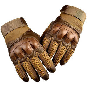 Guantes de Motocicleta de Cuero para Hombre, Pantalla Táctil, Logotipo Personalizado, Correa de Muñeca Ajustable, Transpirables, para Conducción y Carreras al Aire Libre - Product Image 1