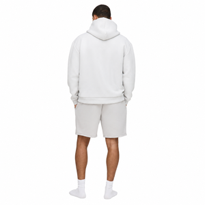 Sweat-shirt à capuche gris pour homme, coupe ample, couleur unie, en molleton, style décontracté, style automne, 100% coton, avec poche - Product Image 2