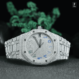 Reloj de Lujo con Incrustaciones de Diamantes para Hombre, Plata de Ley 925, Estilo Hip Hop, Reloj de Pulsera con Moissanita, Venta al Por Mayor - Product Image 1