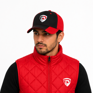 Gorra de Béisbol Negra y Roja de 6 Paneles con Logotipo Bordado en 3D, Parte Trasera Curvada, Unisex, Estilo Casual, Talla Adulto, Transpirable - Product Image 3