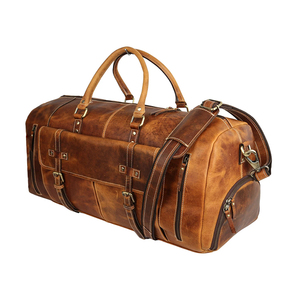 Sac de voyage en cuir de buffle pleine fleur fait main et personnalisé, robuste, moderne et élégant, avec fermeture éclair - Product Image 3