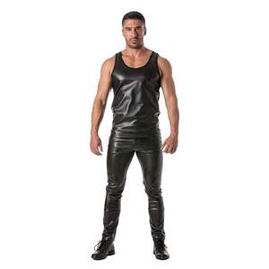 Tank Top <b>Latex</b> Second Skin Black Slim Fit <b>Mens</b> Gothic Fetish Clubwear Stretch Party Night Fashion Statement - Product Image 5