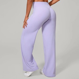 Leggings de yoga sin costuras para mujer, personalizados al por mayor, con cintura alta, efecto fruncido y realce de glúteos, pantalones de entrenamiento. - Product Image 3