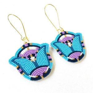 Boucles d'oreilles pendantes en forme de fleur pour femmes, style bohème, bijoux de fête en cristal et strass - Product Image 2
