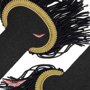 Epaulette Negro y Dorado con Flecos, Accesorio de Disfraz, Epaulette con Flecos Estilo Napoleón Francés - Product Image 4