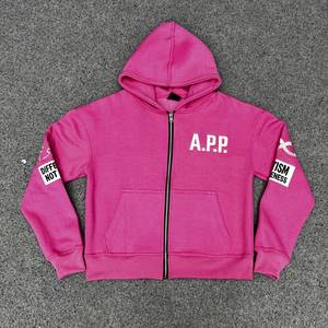 Sudadera con Capucha y Cremallera para Hombre REXFIT SPORTS, Logotipo Estampado en la Parte Delantera, Mangas con Estampado, Unisex, Felpa, Informal, Ropa de Otoño, Servicio OEM, 100% Algodón - Product Image 1