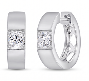<b>Hoops</b> Earrings Diamond Earrings Gold and <b>Silver</b> Earrings Lab Grown Diamonds Earrings <b>Hoops</b> Fine Jewelry for Women - Product Image 1