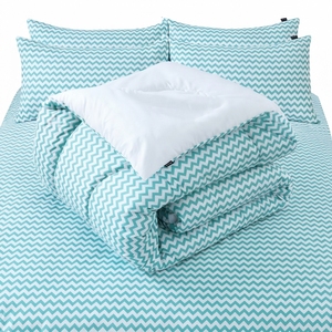 Juego de Edredón Moderno Reversible con Estampado Chevron, 100% Mezcla de Algodón T-150, Transpirable para Todas las Estaciones, Uso Doméstico - Product Image 5