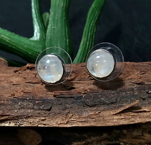 Pendientes de Piedra Lunar Arcoíris Natural, Estilo Bohemio, Plata de Ley 925, Hechos a Mano, Certificados por Terceros, para Mujeres y Niñas - Product Image 3