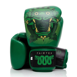 ถุงมือชกมวย Fairtex รุ่นขายดีที่สุด ออกแบบเองได้ พิมพ์ลายได้ หนังแท้ สำหรับการแข่งขันและการฝึกซ้อม สายรัดแบบ OEM สีเขียว - Product Image 5