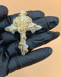 Colgante de Cruz con Diamantes Moissanite VVS Personalizado, Colgante Religioso, Estilo Hip Hop, Plata 925, Chapado en Oro, Joyería Cristiana - Product Image 6