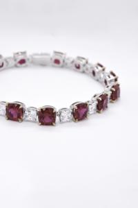 Classic Luxurious Red Women's Silver Plated Rhodium Plated <b>Cubic</b> <b>Zirconia</b> Bangle - Product Image 3