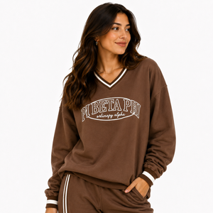Women <b>Brown</b> Oversized Crew Neck Long Sleeve Pullover Sweatshirt Cuffs Casual Loose Fit Sportswear Eco-Friendly 100% 200g Elegant - Product Image 1