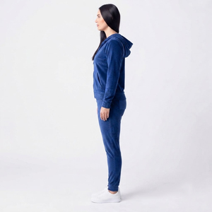 Women Fleece <b>Velour</b> Zipper Hooded <b>Tracksuit</b> Casual 100% Cotton Zip Up Elastic Waist Full Sleeve Winter Sweat <b>Tracksuit</b> Ladies - Product Image 5